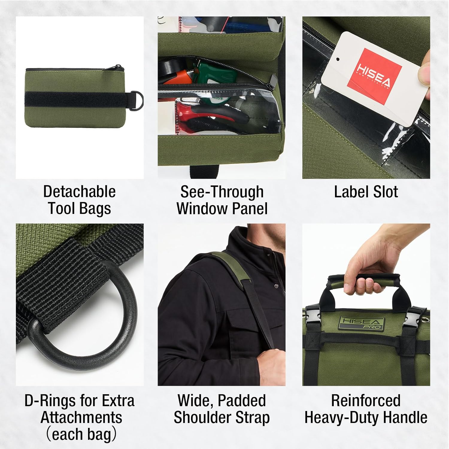Roll Up Tool Bag, Heavy Duty Tool Storage Large-Capacity, 27"*14" Portable Tools Organizer with Utility Detachable