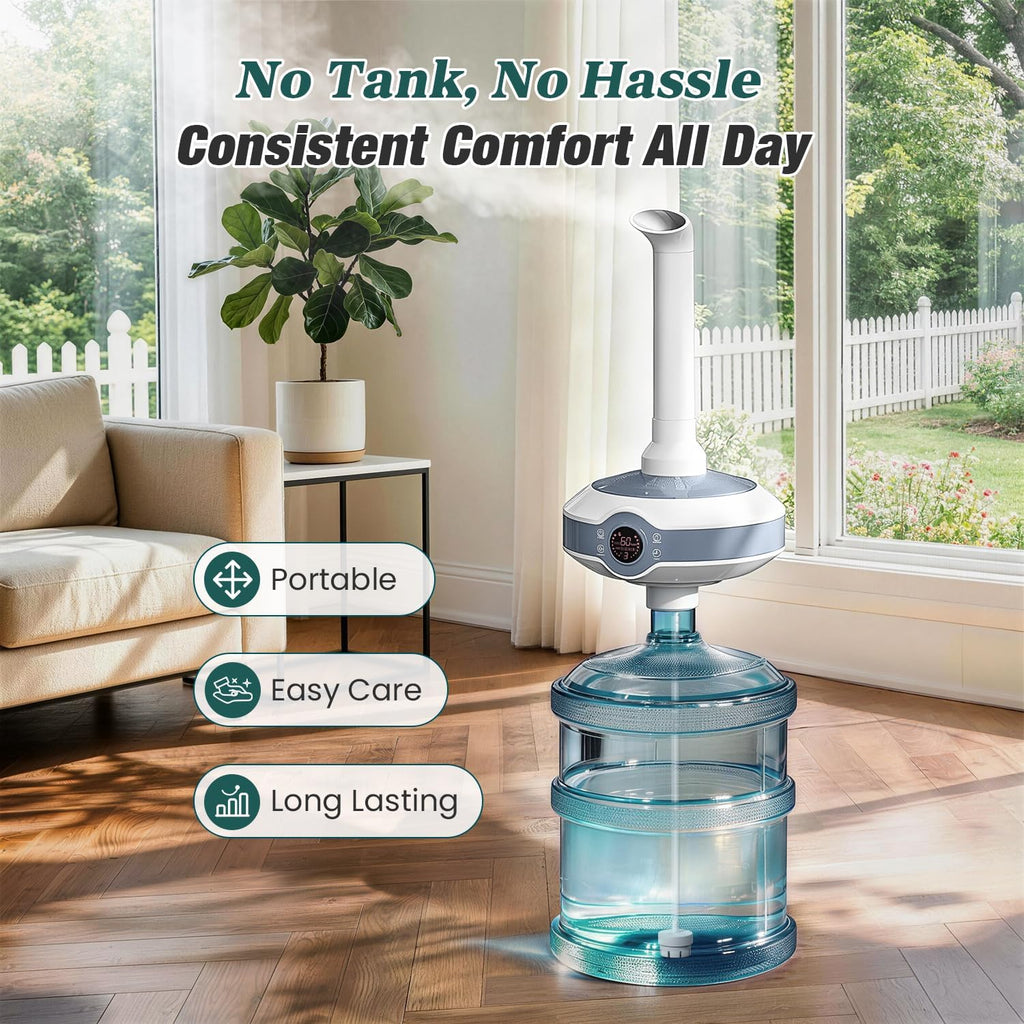 Humidifier Large Room 1000 sq.ft. Whole house & Commercial | Tankless Ultrasonic Cool Mist for Bedroom Home, Office