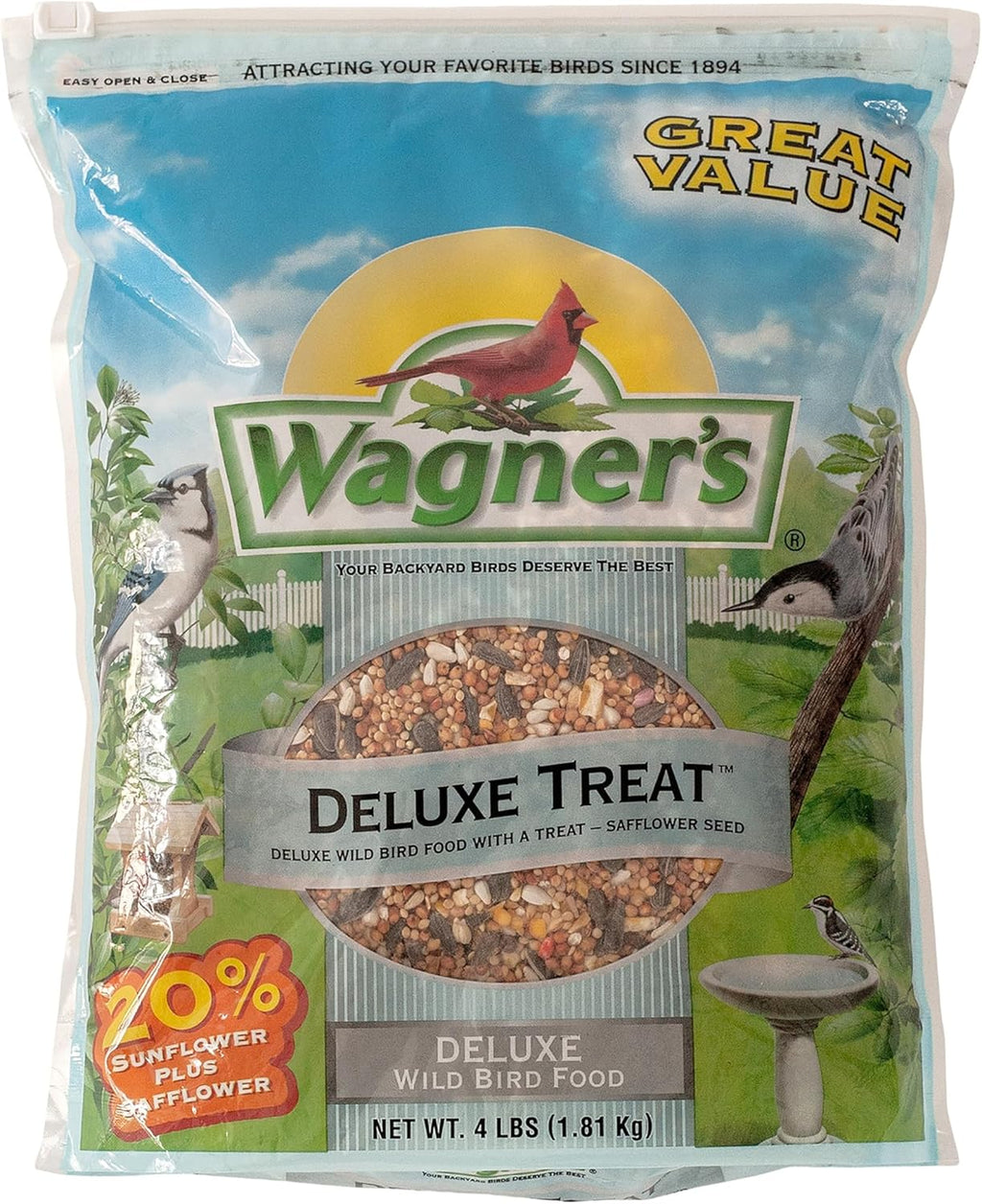 62067 Deluxe Treat Blend Wild Bird Food, 4 Pound (Pack of 1)