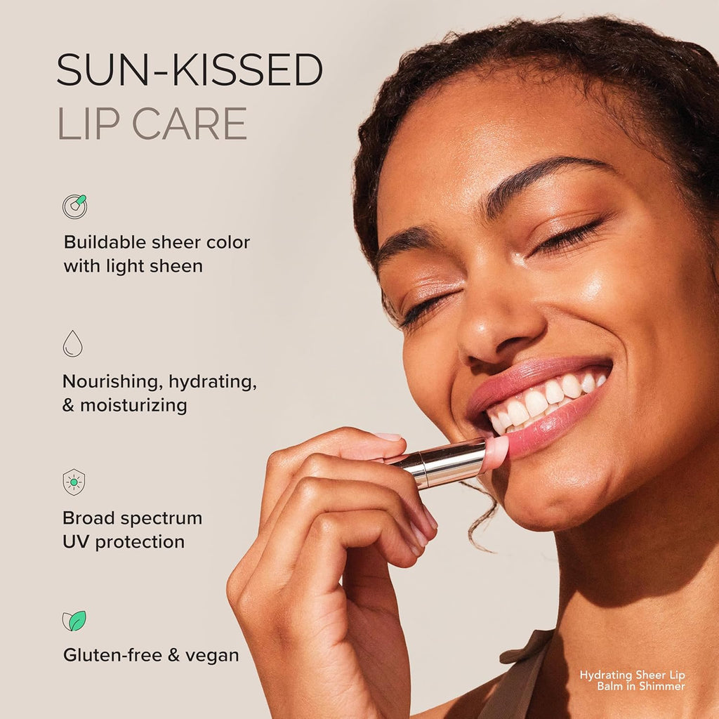 Tinted Sheer Lip Balm SPF 30 Hydrating Lip Sunscreen Shea Butter, Jojoba & Avocado Oils Moisturizing, Vegan, Clean &