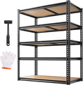 5 Tier Garage Shelving Heavy Duty,2200LBS Adjustable Storage Shelves Metal Utility Rack,Garage Storage Shelves,Black