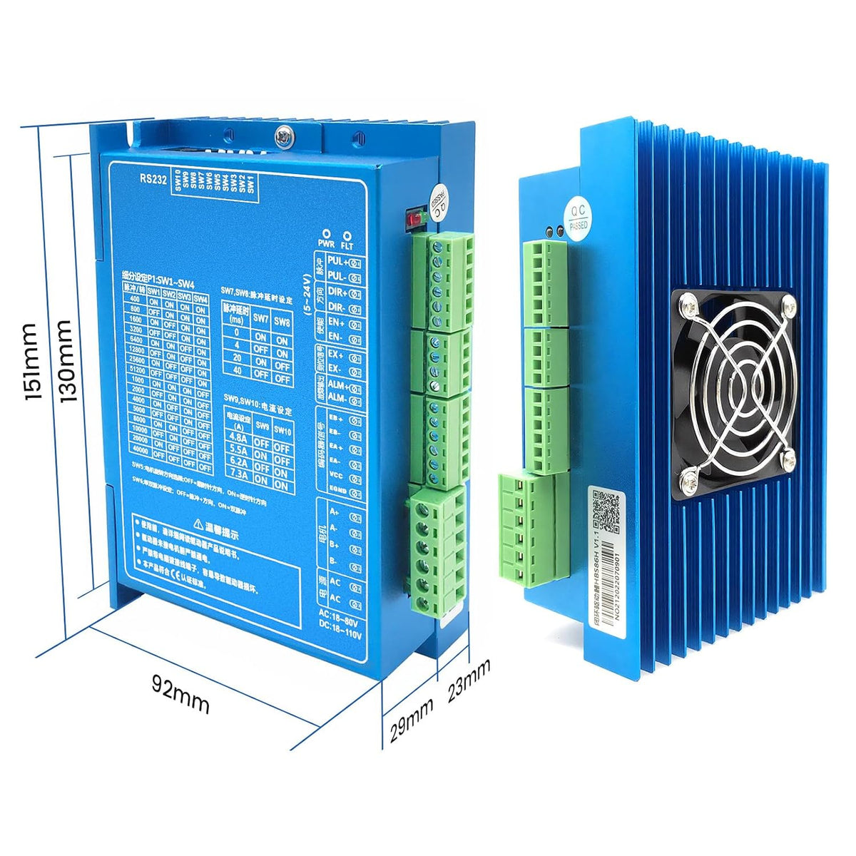 Nema 34 86mm Closed Loop Stepper Motor 1 Axis CNC Kit 4.5 Nm / 640 oz.in 1000 RPM Line Encoder 14mm Shaft 4A DSP Easy Servo & 18-110V DC Closed Loop Step Motor Driver