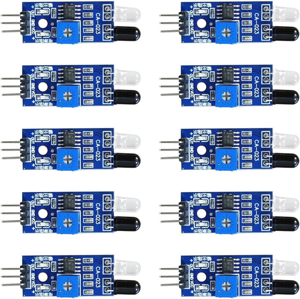 10Pcs IR 3 Wire Flame Detection Sensors Module IR Flame Detector Obstacle Avoidance Robotics Obstacle Avoidance