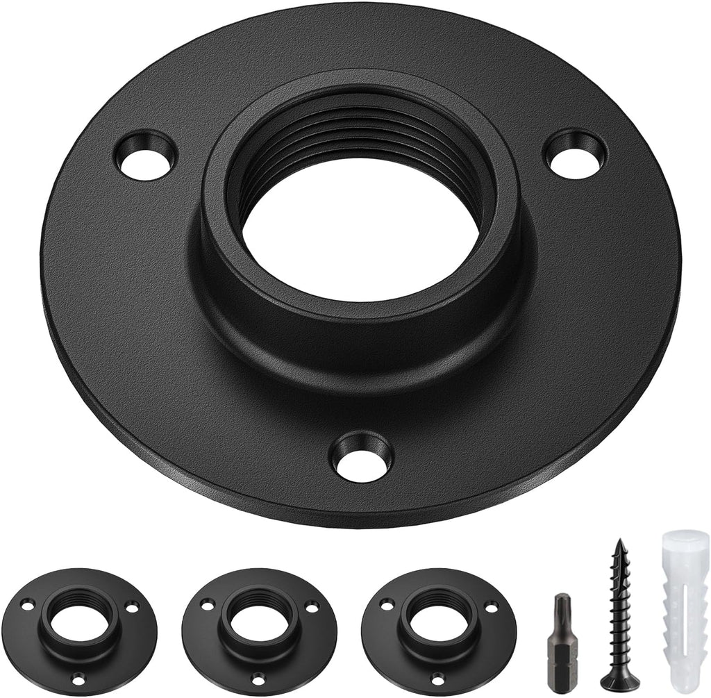 Flanges for Threaded Pipes and Fittings,Black,3/4",4-Pack.