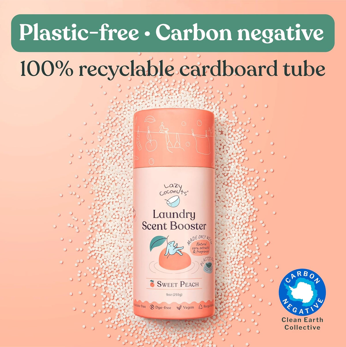Laundry Scent Beads, Sweet Peach Scent Booster, Plastic-Free