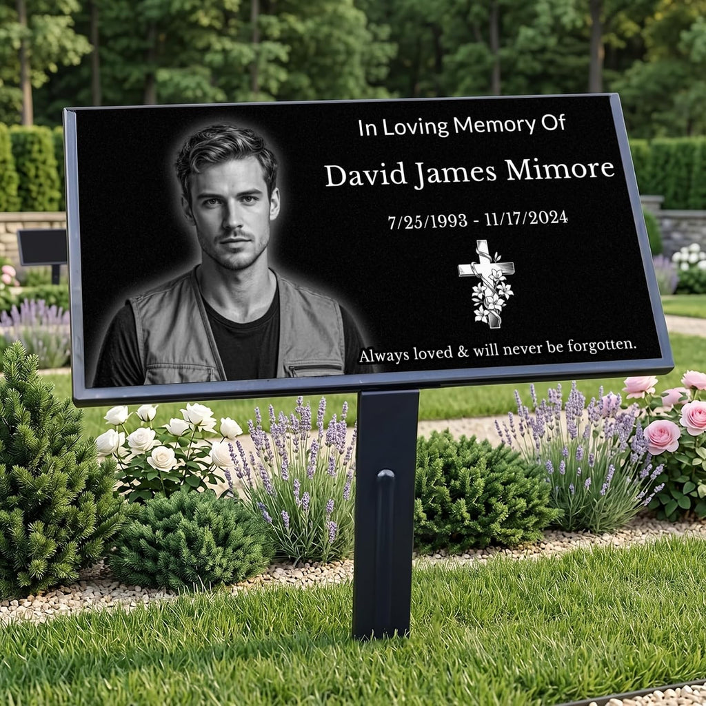Black Granite Headstones for Graves, Personalized Grave Markers, Engraved Memorial Stones, Outdoor Tombstones for