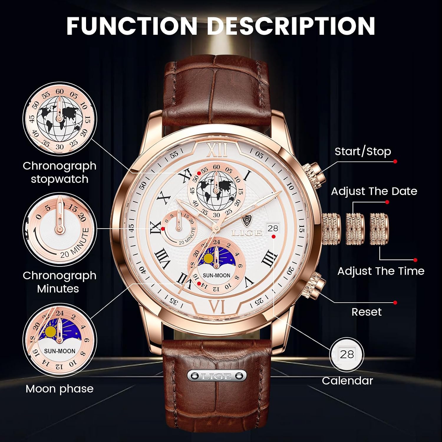 Watches Men Dress Wrist Chronograph Dress Mens Watch