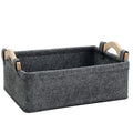 Small Storage Basket Soft Felt Collapsible Baskets Storage Bins for Cellphone Earphone Chargers Cables Make Up Shelf