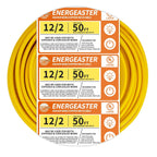 Solid Indoor 12/2 W/G NMB Cable 50ft, Electrical Wire, Yellow | 50FT NMB Cable 12 Gauge Wire 2 Conductors 600V Bare