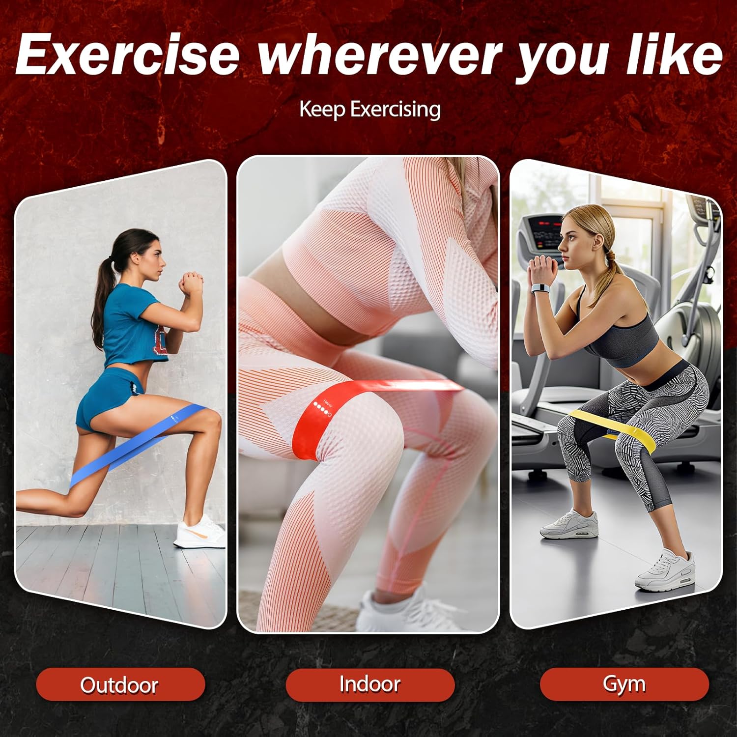 Resistance Bands for Working Out, 5 Levels Resistance Exercise Bands with Woven Bag, Bands for Working Out Women Men