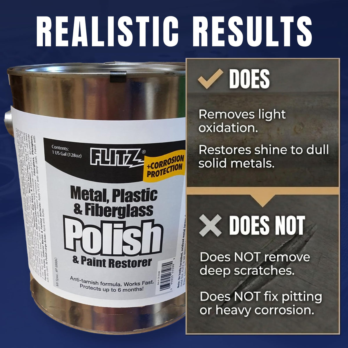 Metal Polish Paste for Chrome, Stainless Steel, & Aluminum (1 Gallon)