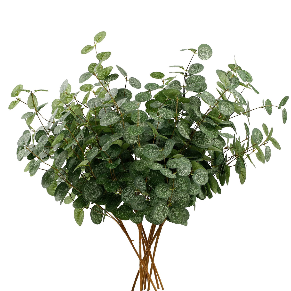 6 Bunches Artificial Eucalyptus Stems 24" Faux Eucalyptus Leaves Branches Silk Fake Green Foliage Artificial Plants