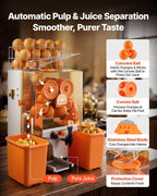 Commercial Orange Juicer Machine, 120W Electric Orange Juice Press, Stainless Steel Orange Squeezer for 20 per