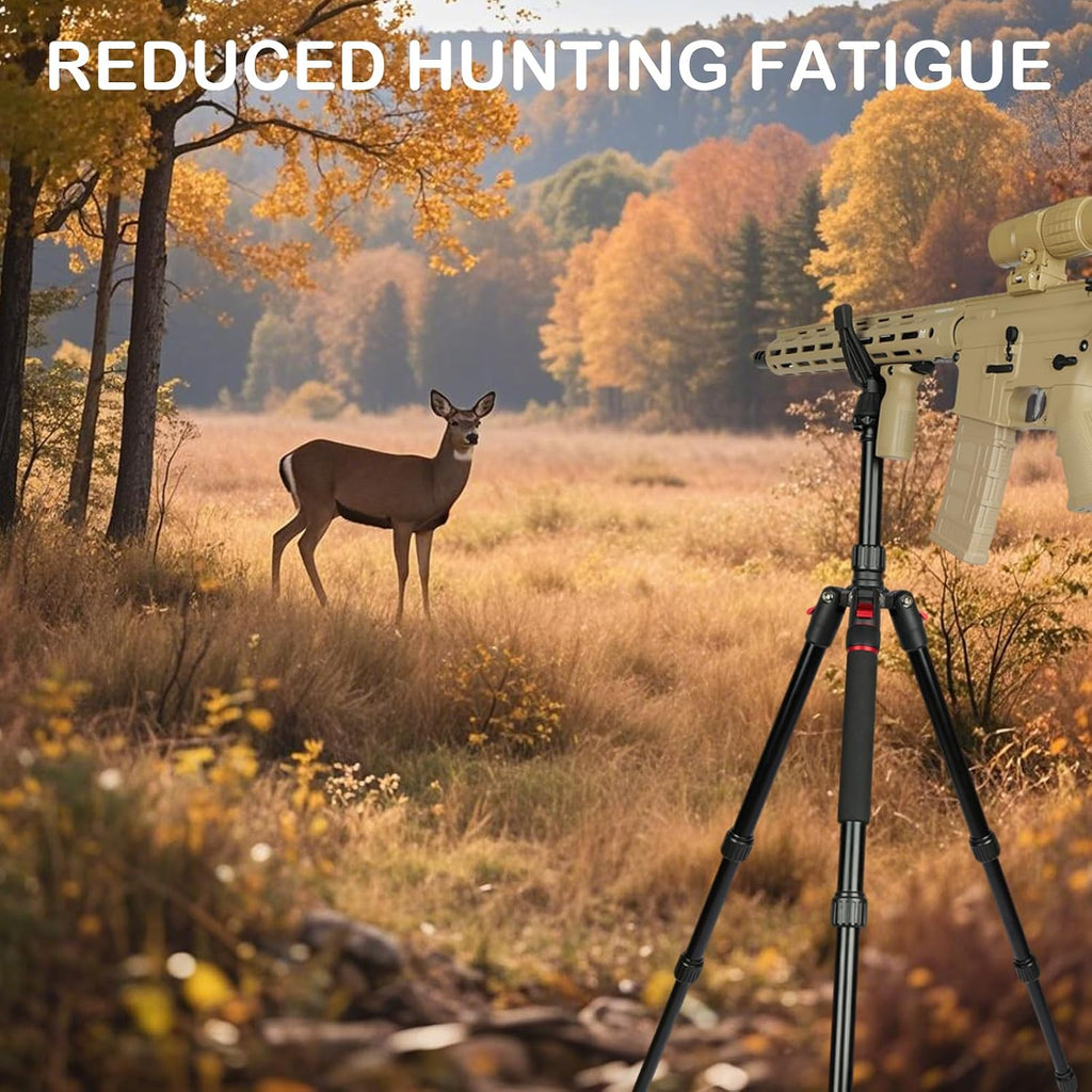 Adjustable Shooting Tripod for Rifles,Shooting Stick 3-in-1 Convertible Tripod/Monopod/Bipod, 22.8″-61″ Height