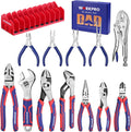 Pliers & Wrench Set, 12-Piece Pliers Tool Set with Organizer, Include Needle Nose, Wire Cutter, Groove Joint, Slip