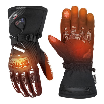 Motorcycle Heated Gloves, Dual-Zone Heating, Magnetic Power Ready