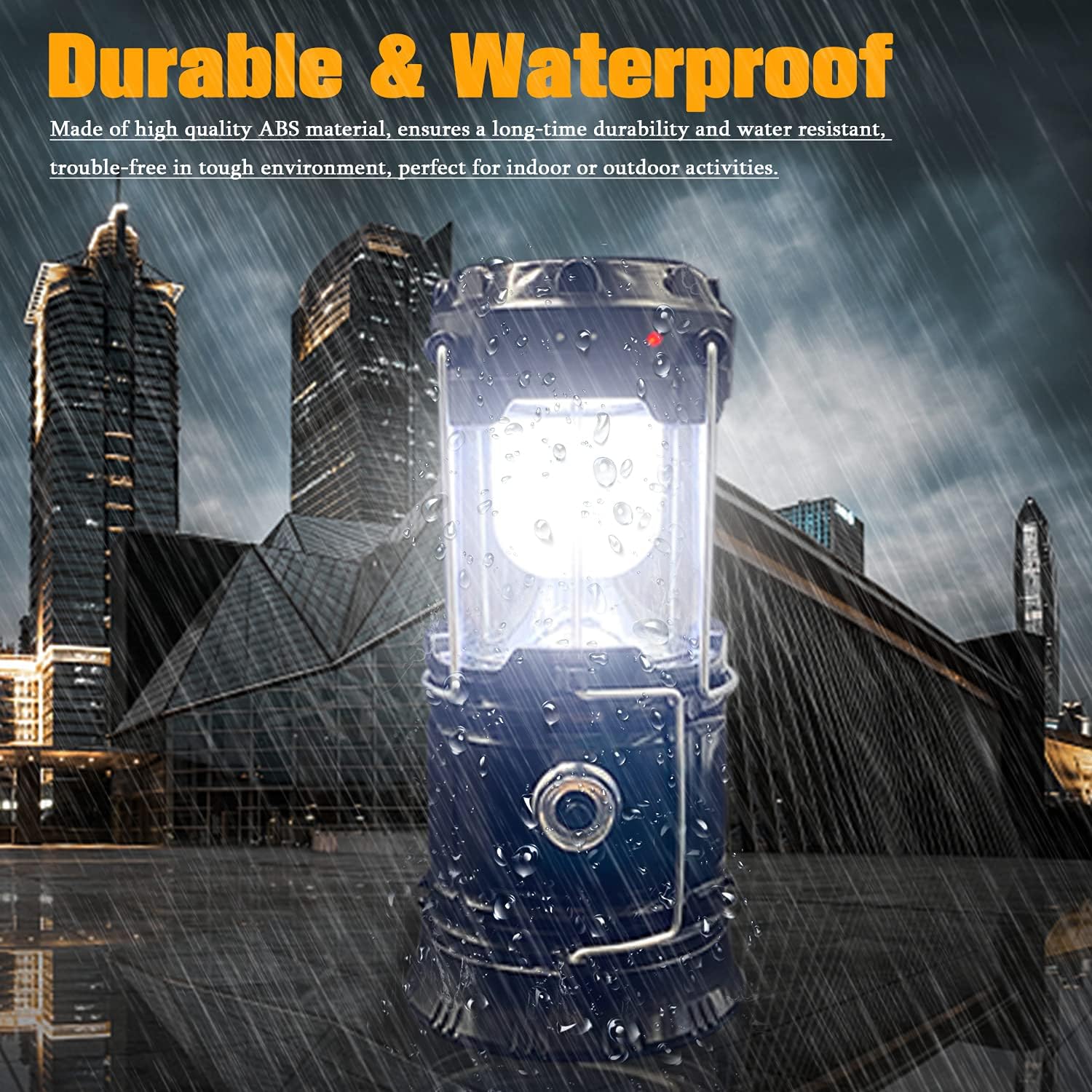 2-Pack Collapsible Camping Lantern XTAUTO Solar USB Rechargeable Portable Lightweight Waterproof LED Flashlight