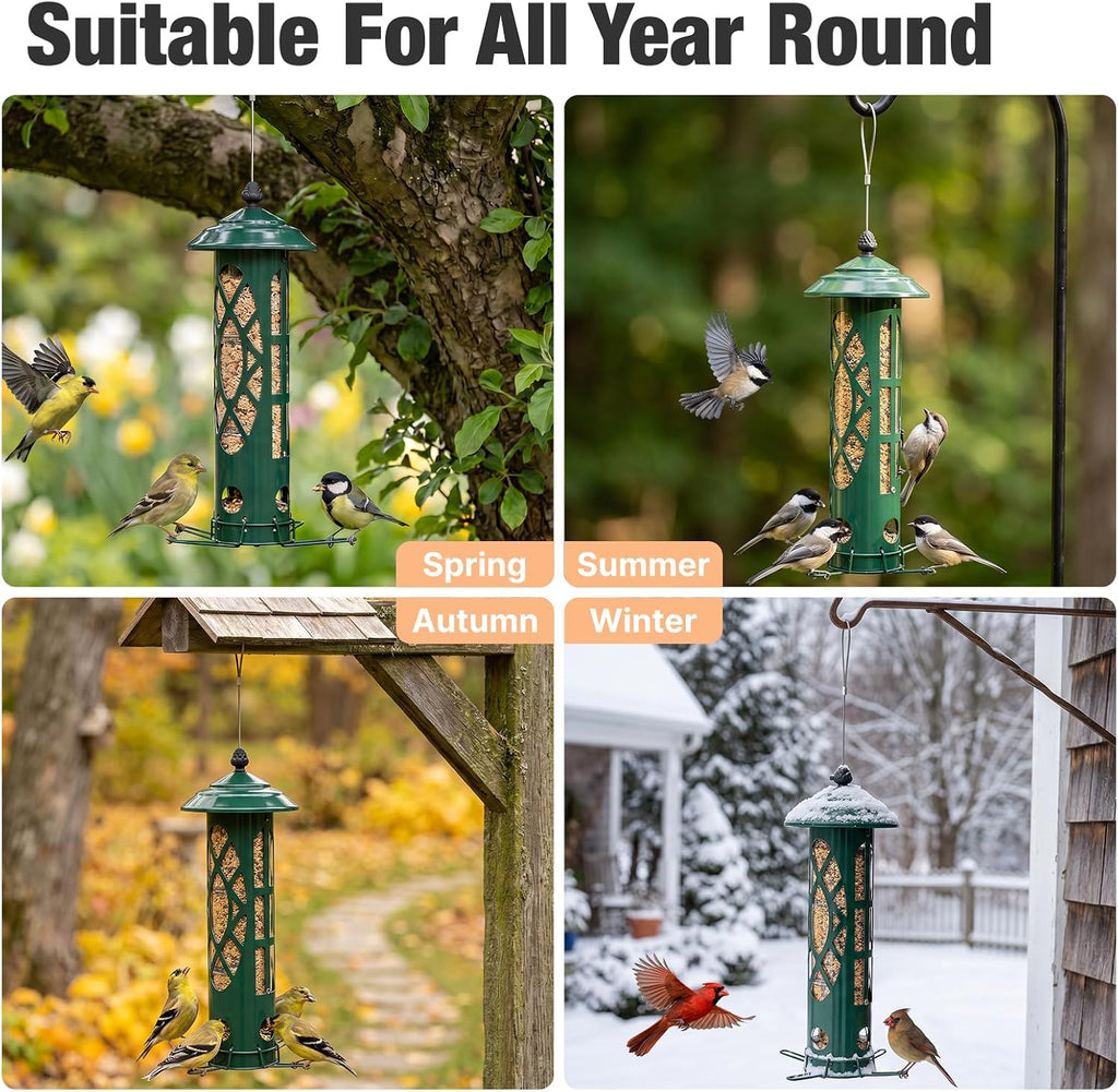 Squirrel Proof Bird Feeders for Outdoors Hanging, Holds Up to 3.5 lb