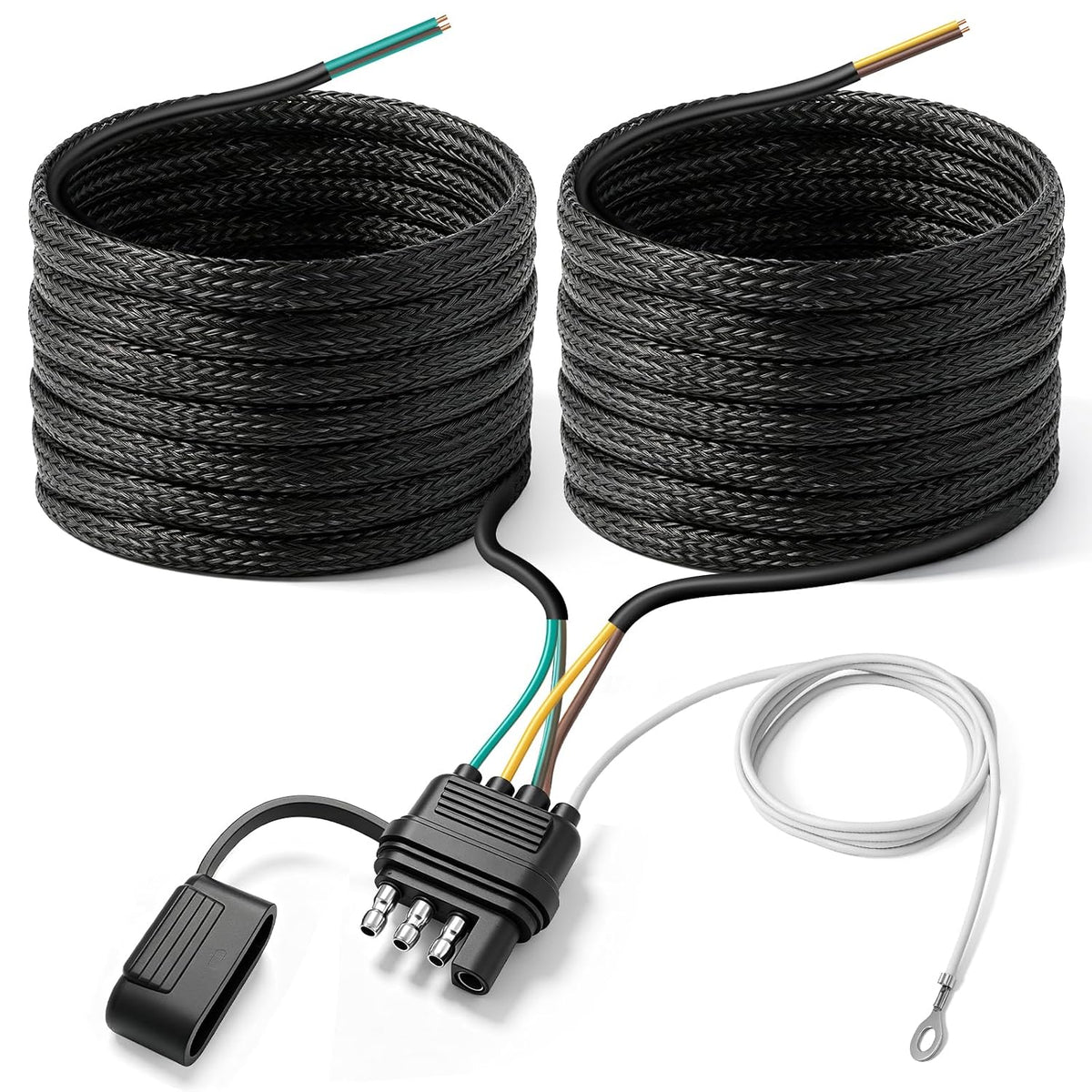25 FT 4 Pin Trailer Wiring Harness，Waterproof Trailer Wiring Kit