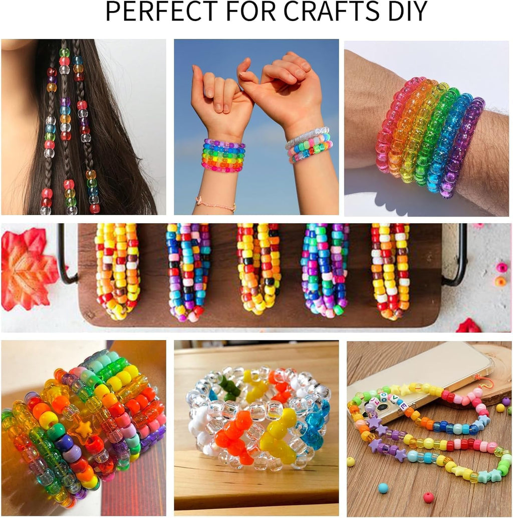 5 Boxes Bracelet Making Kit Pony Beads, 96 Colors 3500Pcs Kandi Beads for Bracelets with 800Pcs Letter Bead