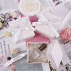 12Pack Small Gift Boxes with Lids, White Gift Boxes with Ribbon for Birthday, Present Packing, Party Favor, Candle