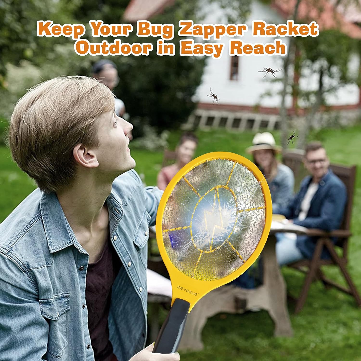 Electric Fly Swatter Bug Zapper Battery Operated Flies Killer Indoor and Outdoor Pest Control Mosquito Zapper and