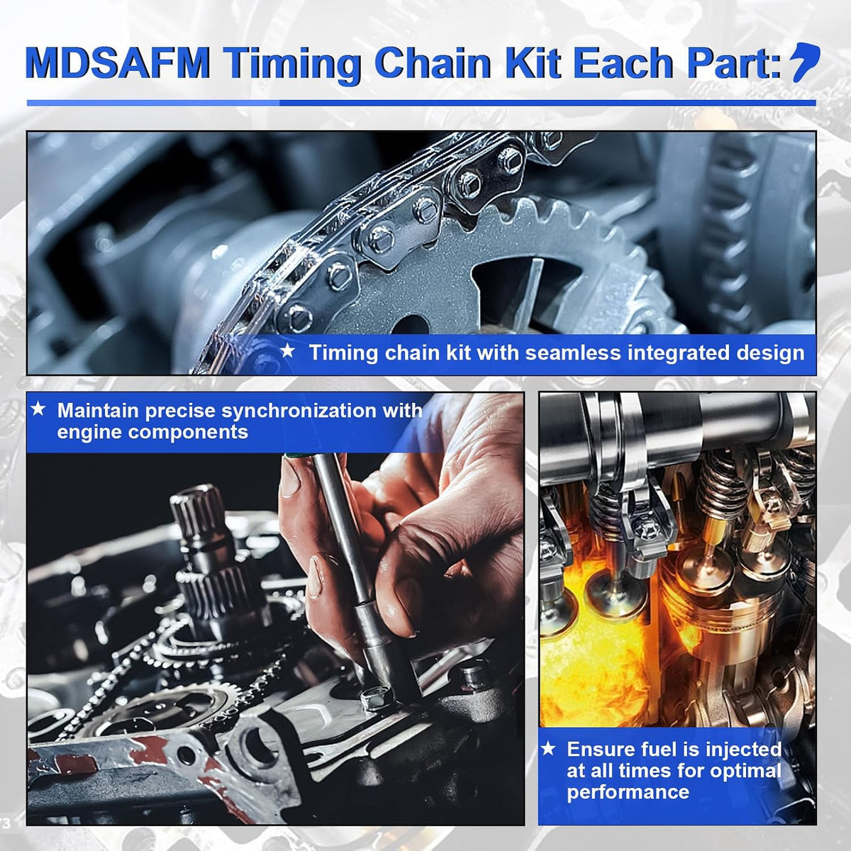 2.4L Engine Timing Chain Kit with Water Pump Fits for 2008-20112 Honda Accord 2010-2011 CR-V 2.4L i-VTEC 16V, OE standard Timing Replace parts