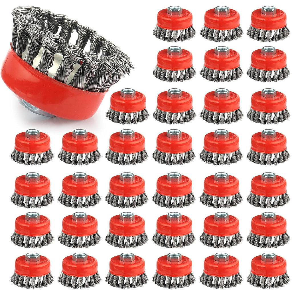 Rocaris 35Pcs Wire Wheels for 4-1/2" Angle Grinder, 3 Inch Wire Cup Brush