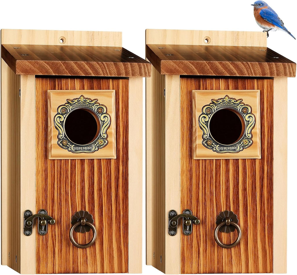 2 Pack Premium Bird House, Warming Gifts Bird Houses for Outside