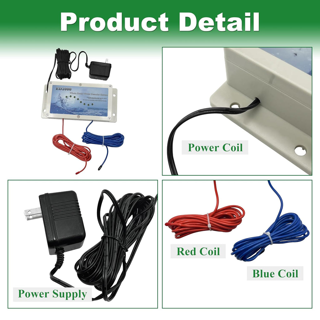 ED2000 Whole House Water Descaler，Effectively Reduce Scale Build-up