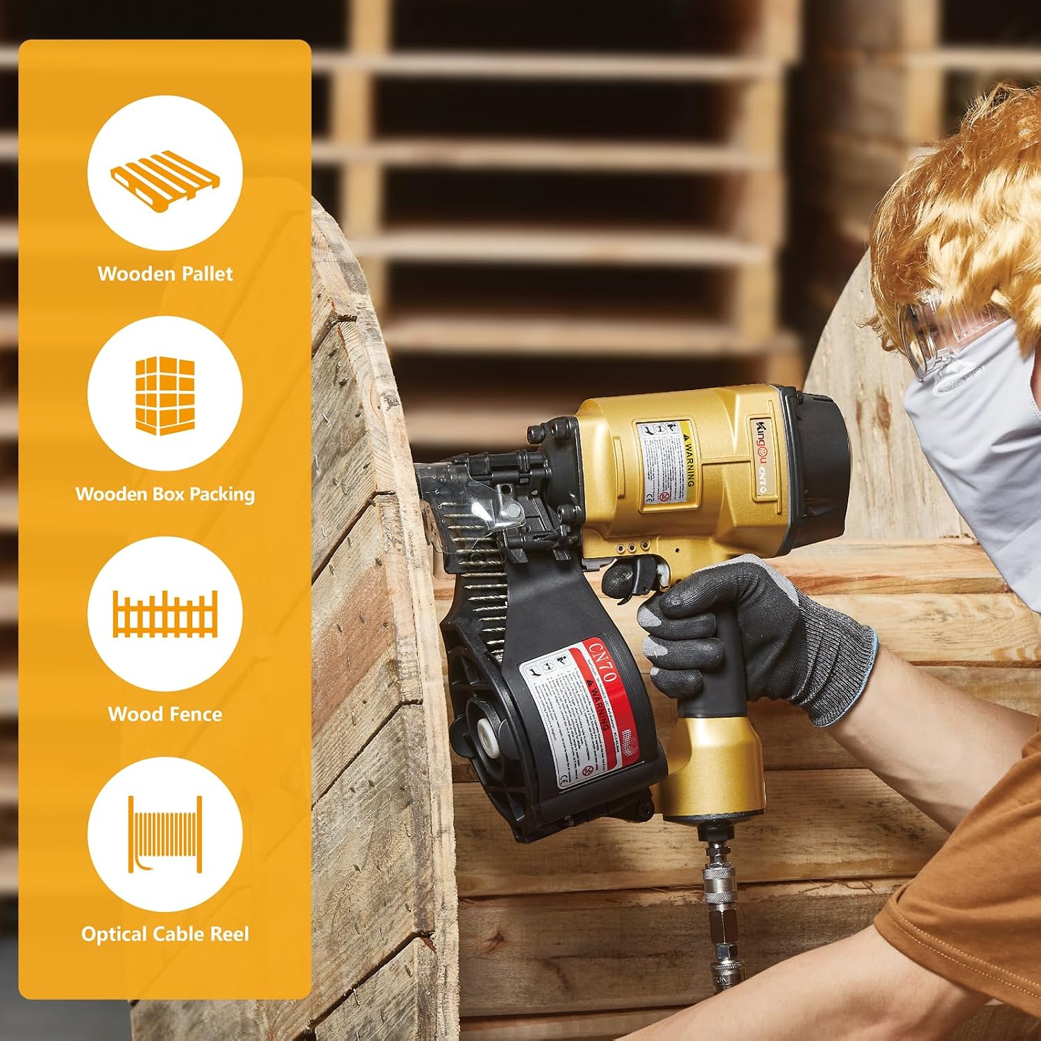 CN70 Siding Nailer Accepts 1-3/4-Inch to 2-3/4-Inch Nails