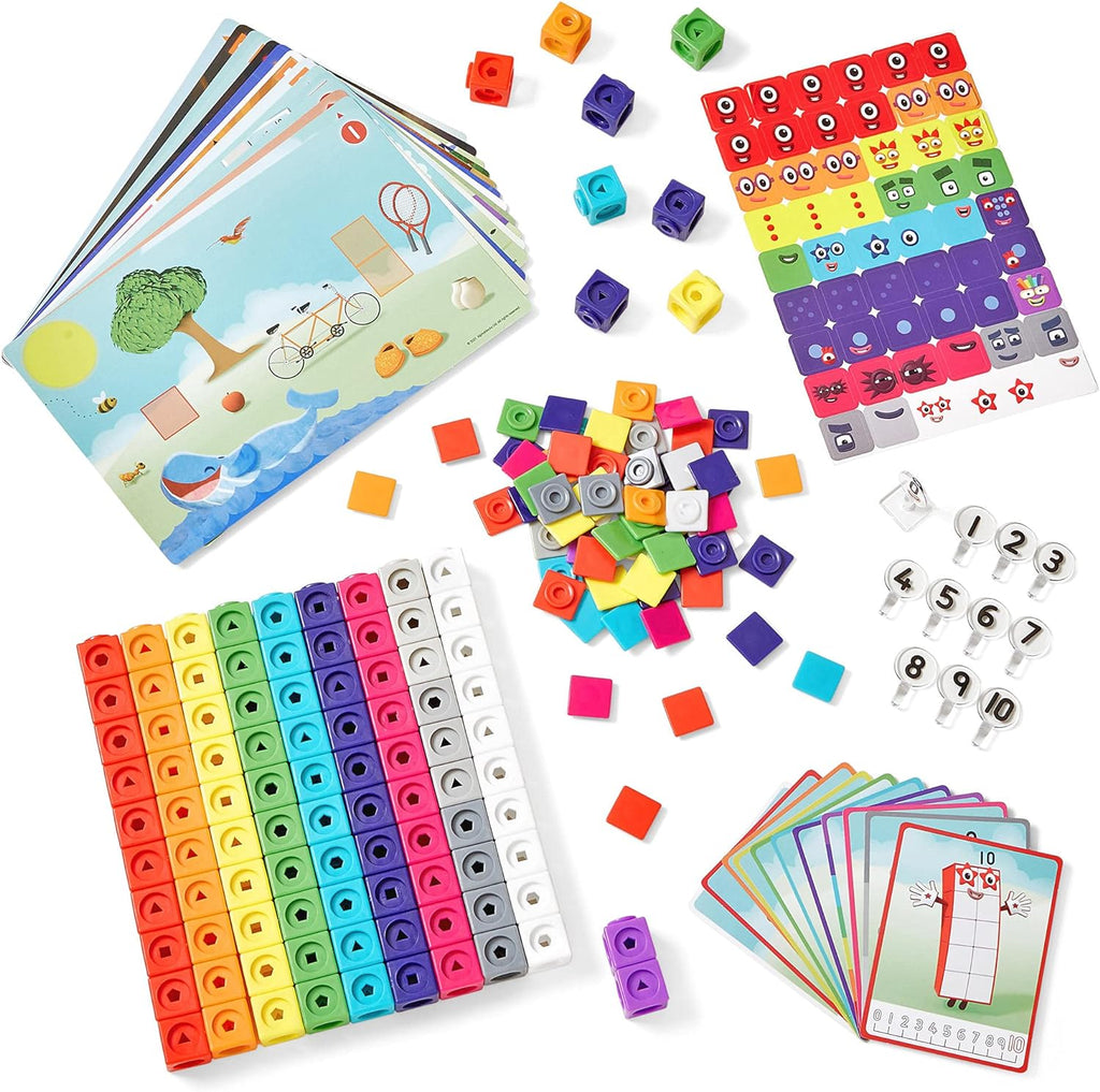 MathLink Cubes Numberblocks 1-10 Activity Set, 30 Preschool Learning Activities, Counting Blocks, Linking Cubes