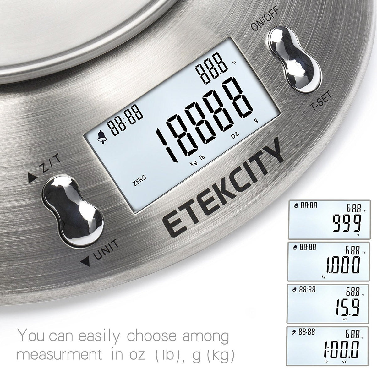 Food Scale with Bowl, Timer and Temperature, Grams and Ounces
