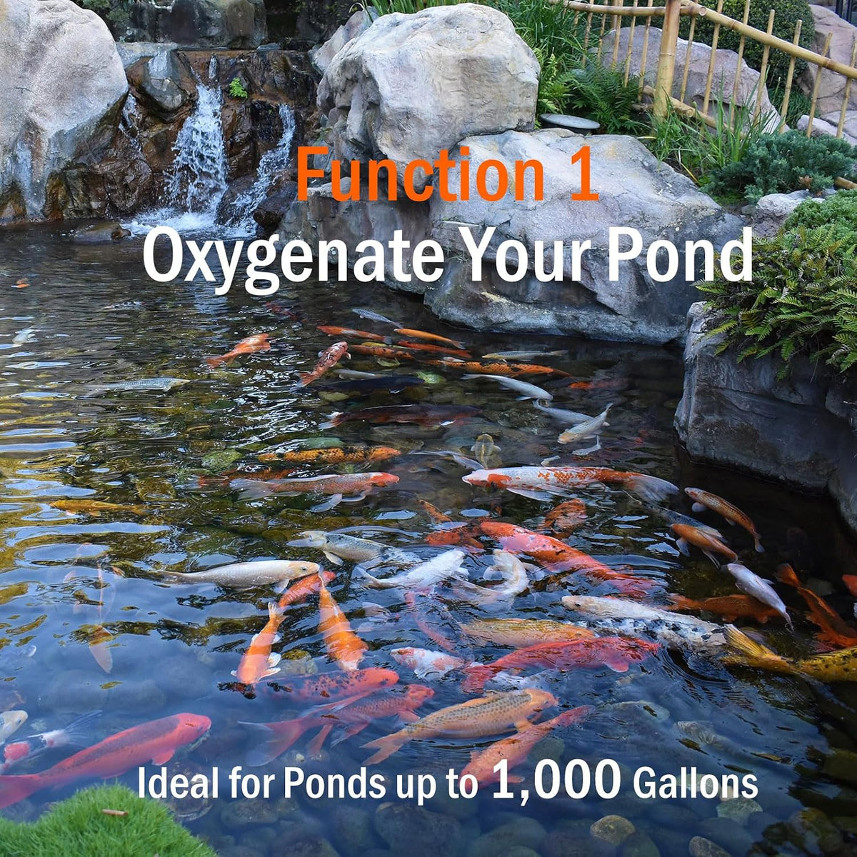 All-in-One Flow Adjustable Pond Aerator with 2 Air Outlets
