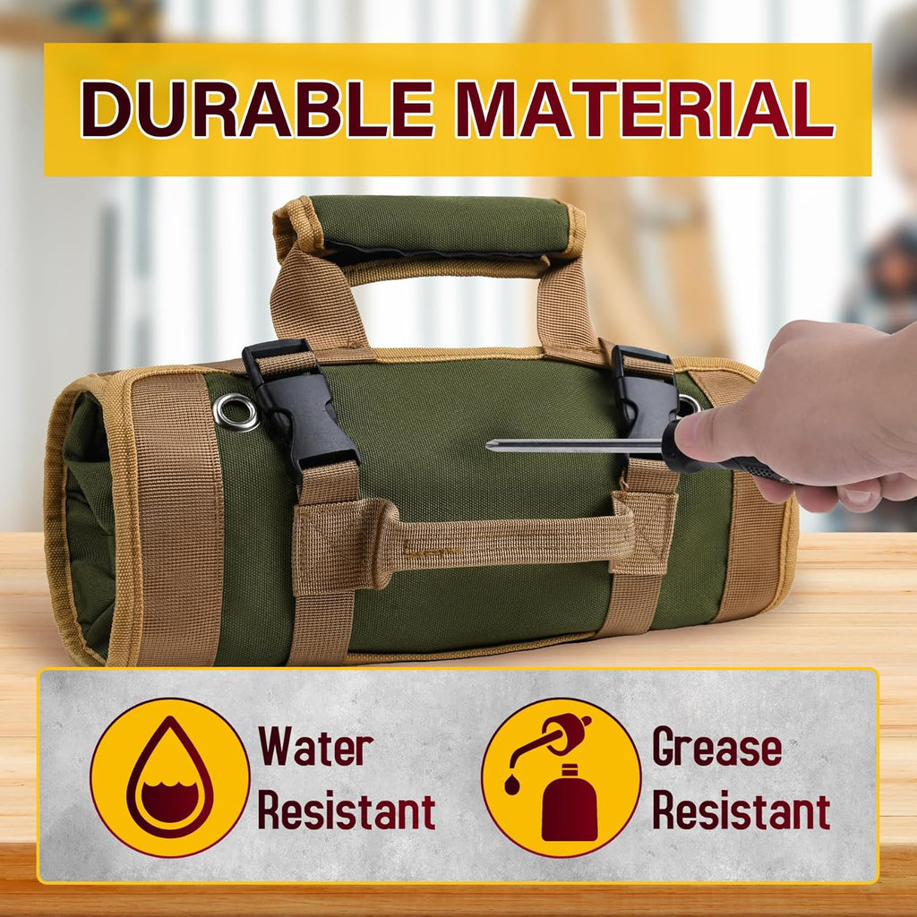 Tool Bag, Tool Bags for Men, Heavy Duty Tool Organizer, Portable Roll Up Tool Bag Gifts For Him, Mechanic