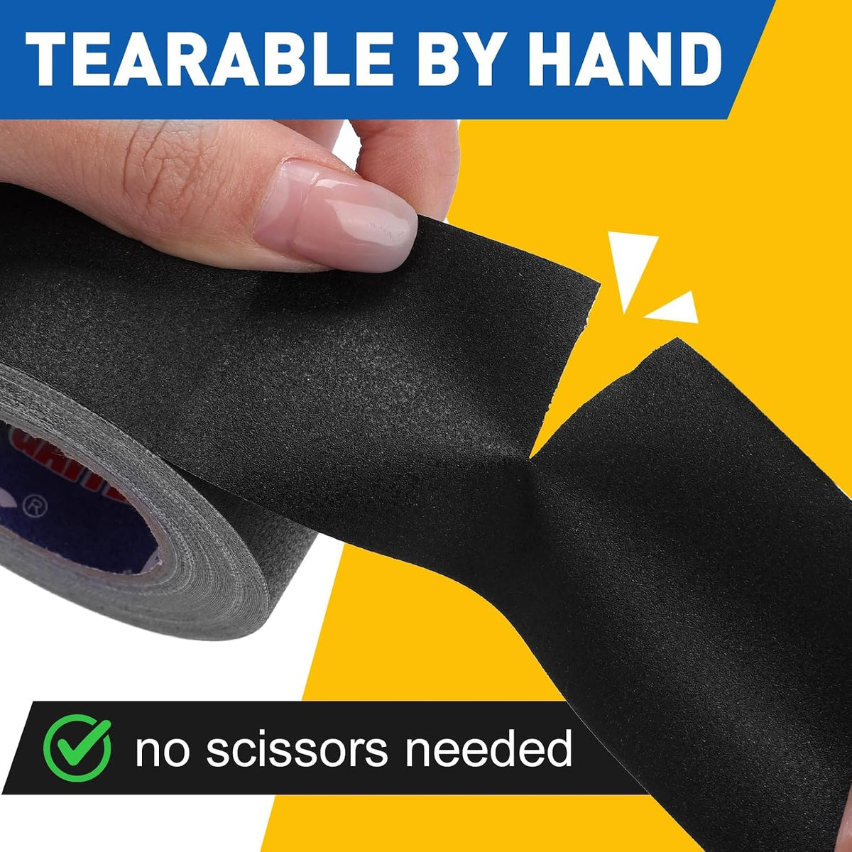 Black Gaff Tape 5 Pack, 3 Inch x 30 Yards Gaffers Tape, No Residue