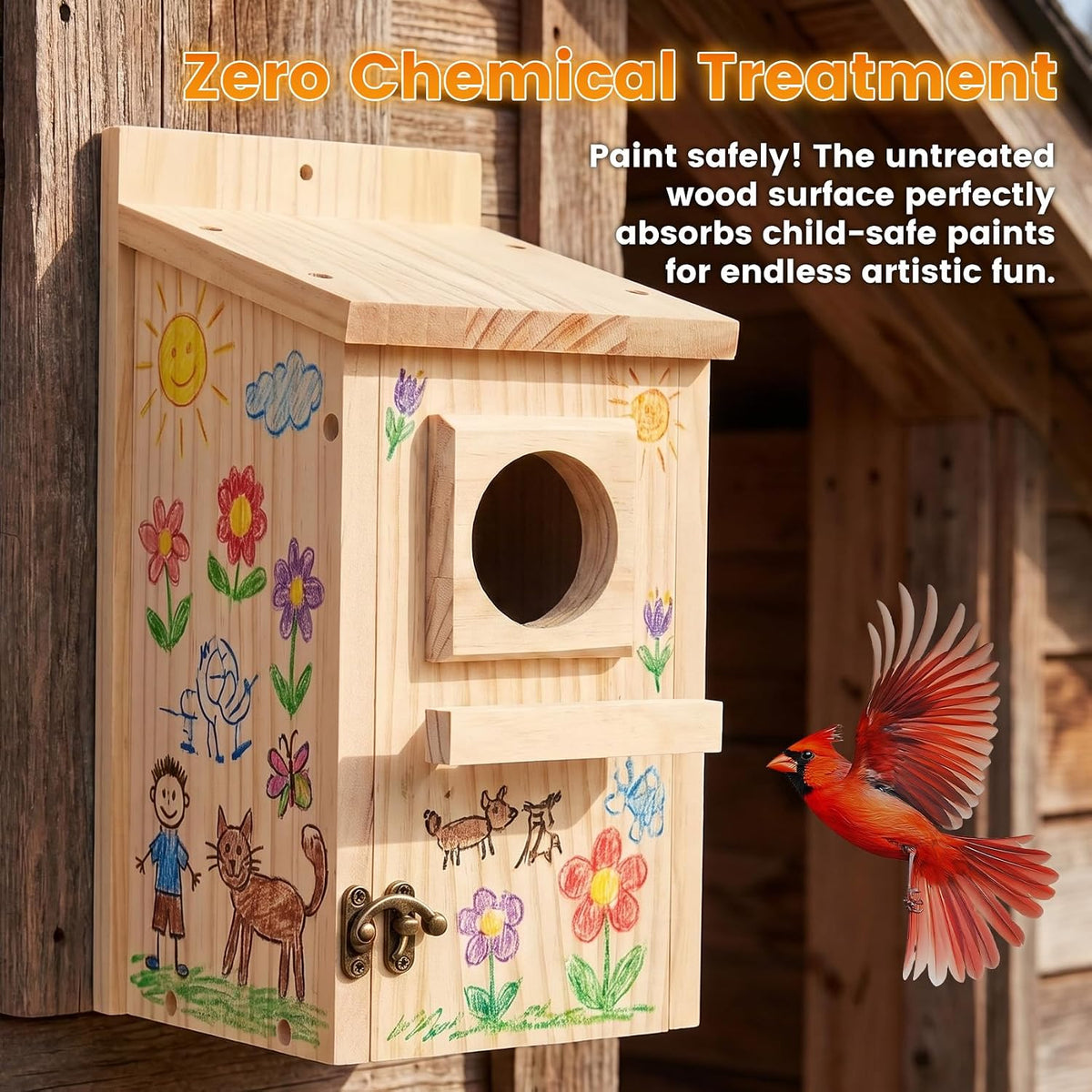 Bird Houses for Outside, DIY Bird House Kit, Blue Birdhouses for Outdoors