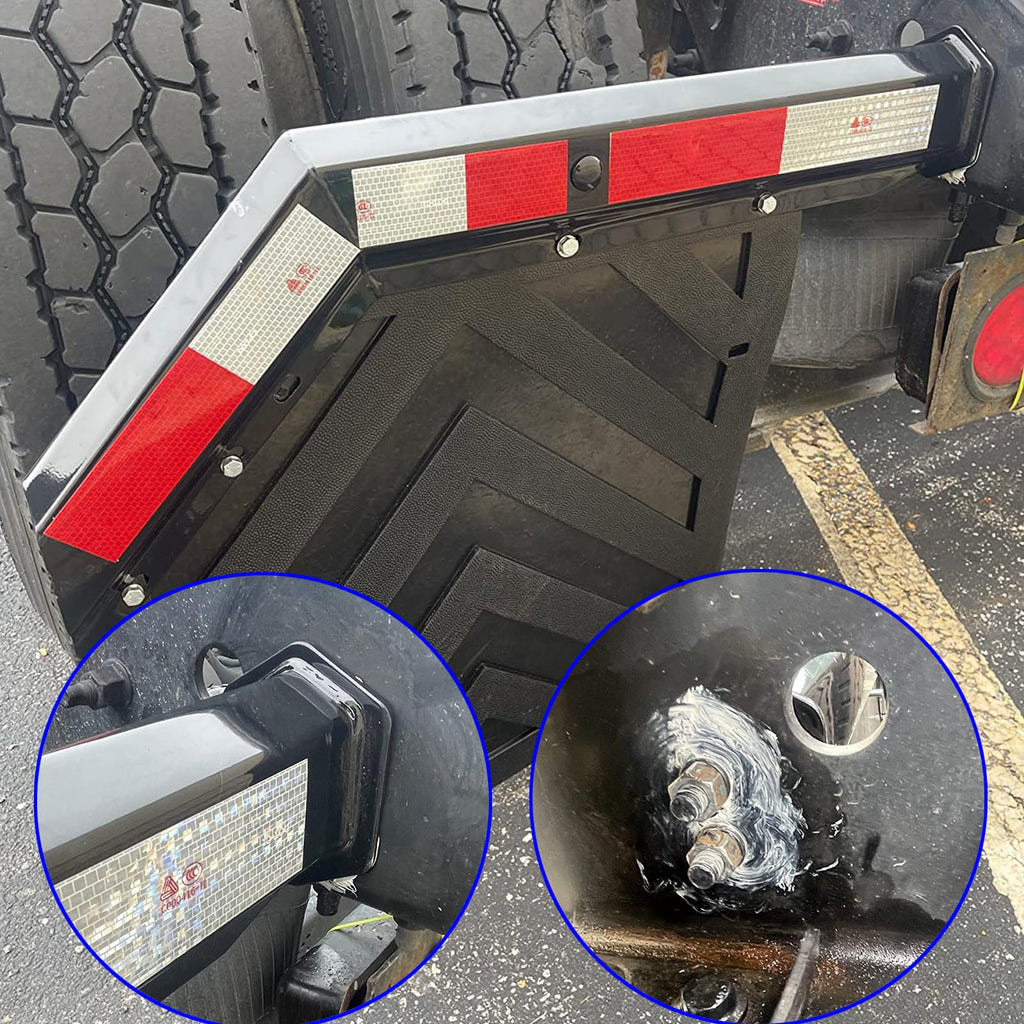 Angled Spring Loaded Mudflap Hanger 1-1/8" Bolt Spacing fit for Semi Trucks