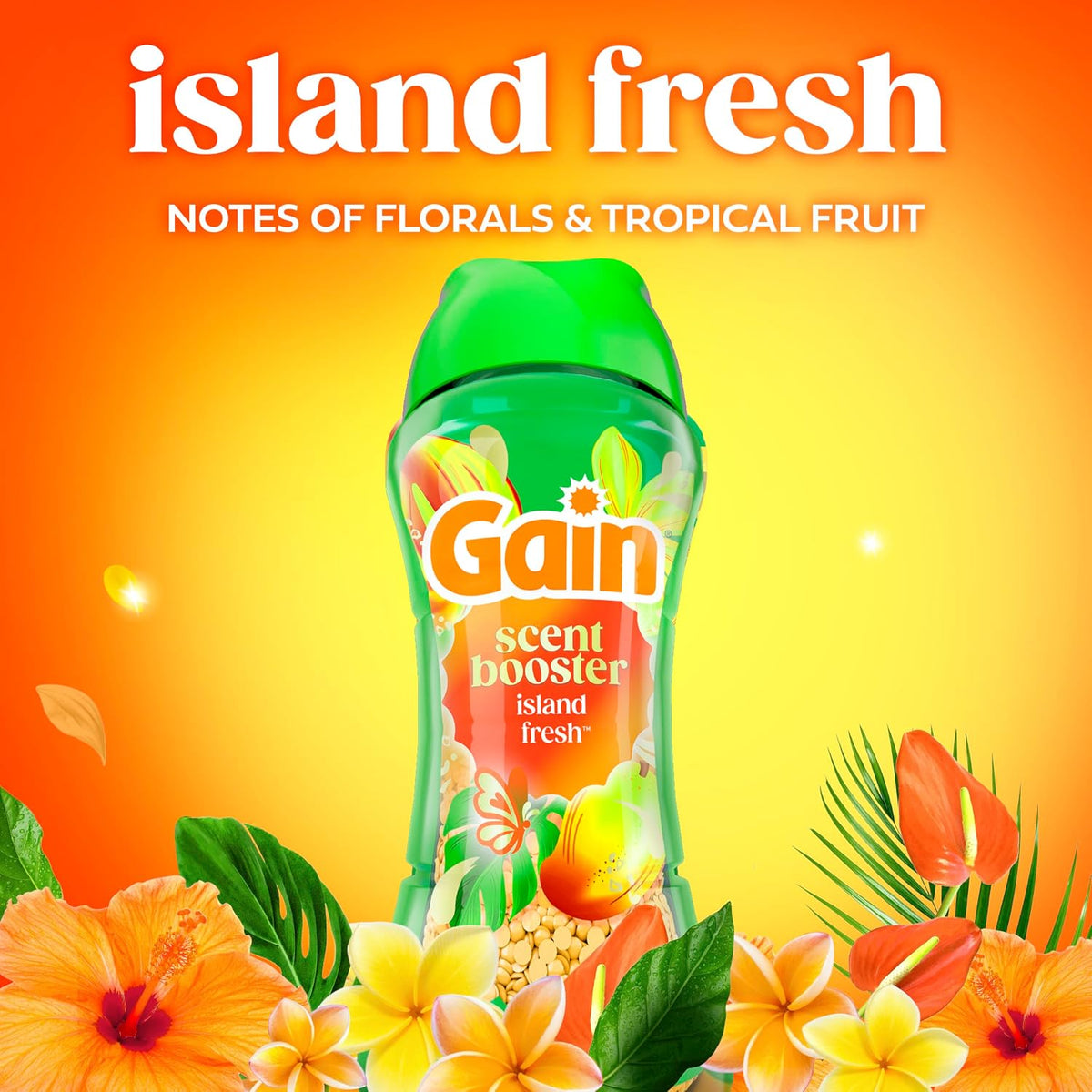 In-Wash Laundry Scent Booster Beads Long-Lasting Fresh Scent Beads All Day Freshness and Odor Protection, Island