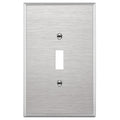ENERLITES Toggle Light Switch Metal Wall Plate, Over Size 1-Gang, Silver