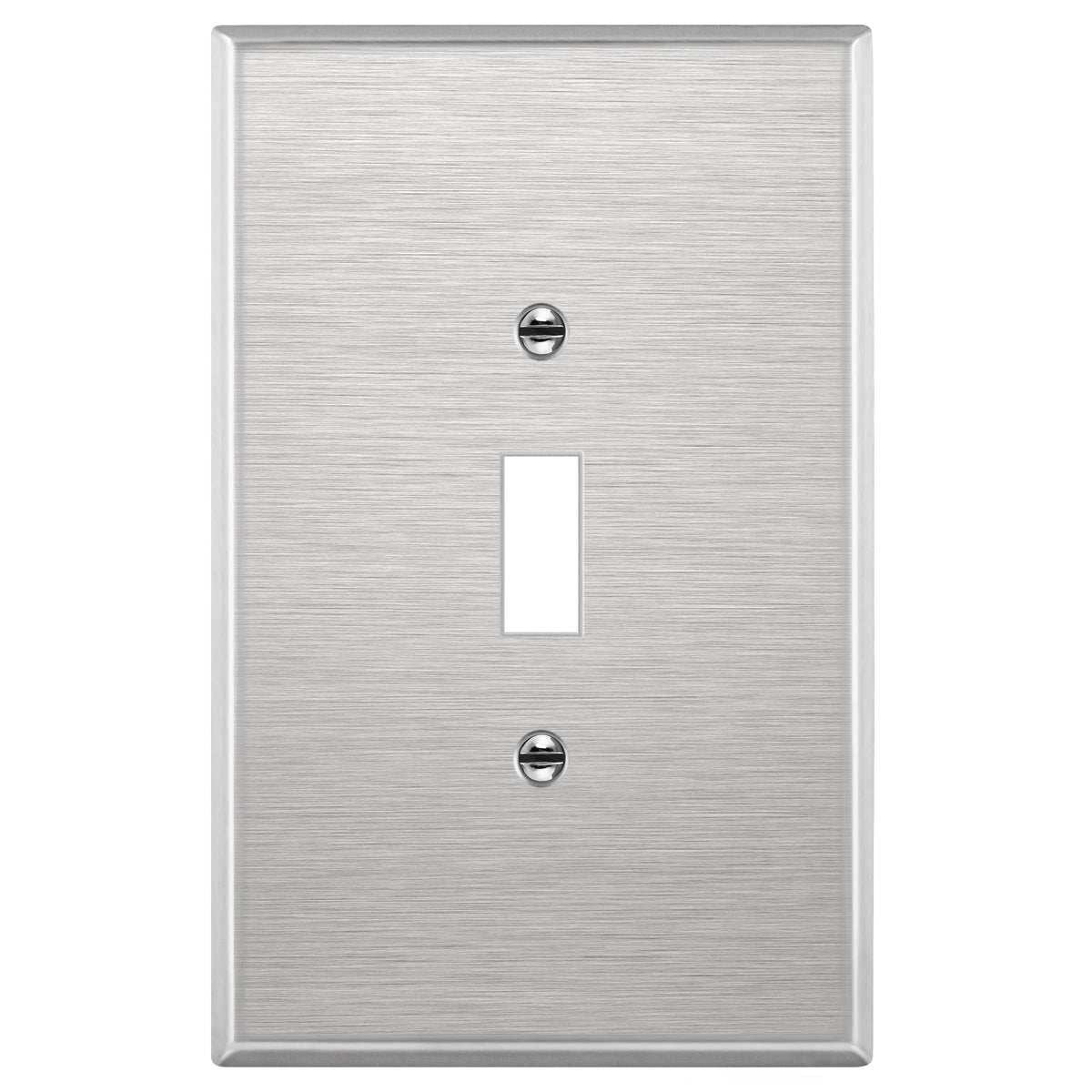 ENERLITES Toggle Light Switch Metal Wall Plate, Over Size 1-Gang, Silver