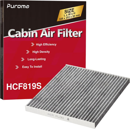 Cabin Air Filter with Activated Carbon, Replacement for CF11819, Hyundai Azera, Santa Fe, Sonata, Chevrolet Captiva