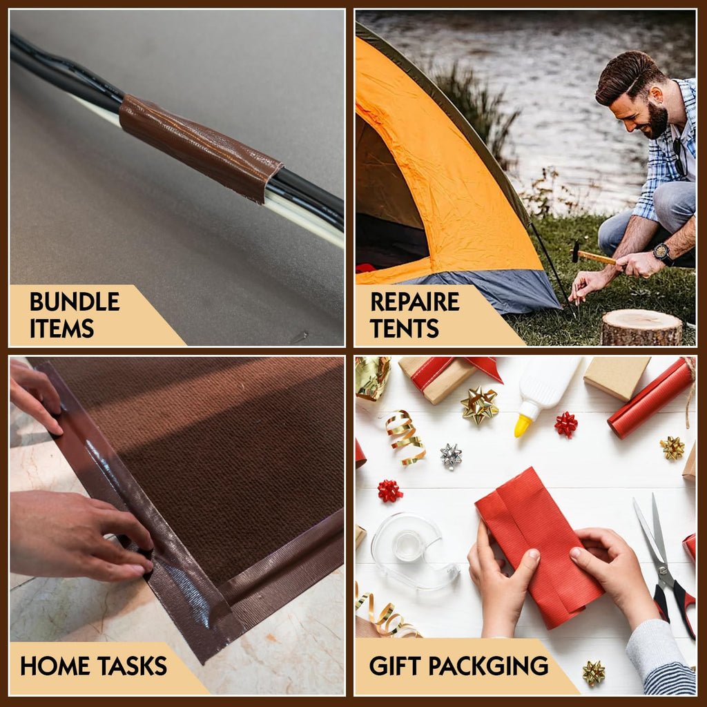 3'' Wide Brown Duct Tape Heavy Duty 3 Inches x 55 Yard, 1 Roll