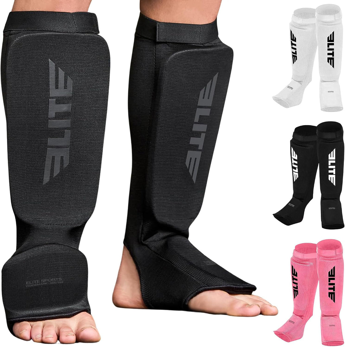 MMA Shin Pads for Muay Thai and Kickboxing, Protective Shin Guards with Instep Guard for Sparring and Training