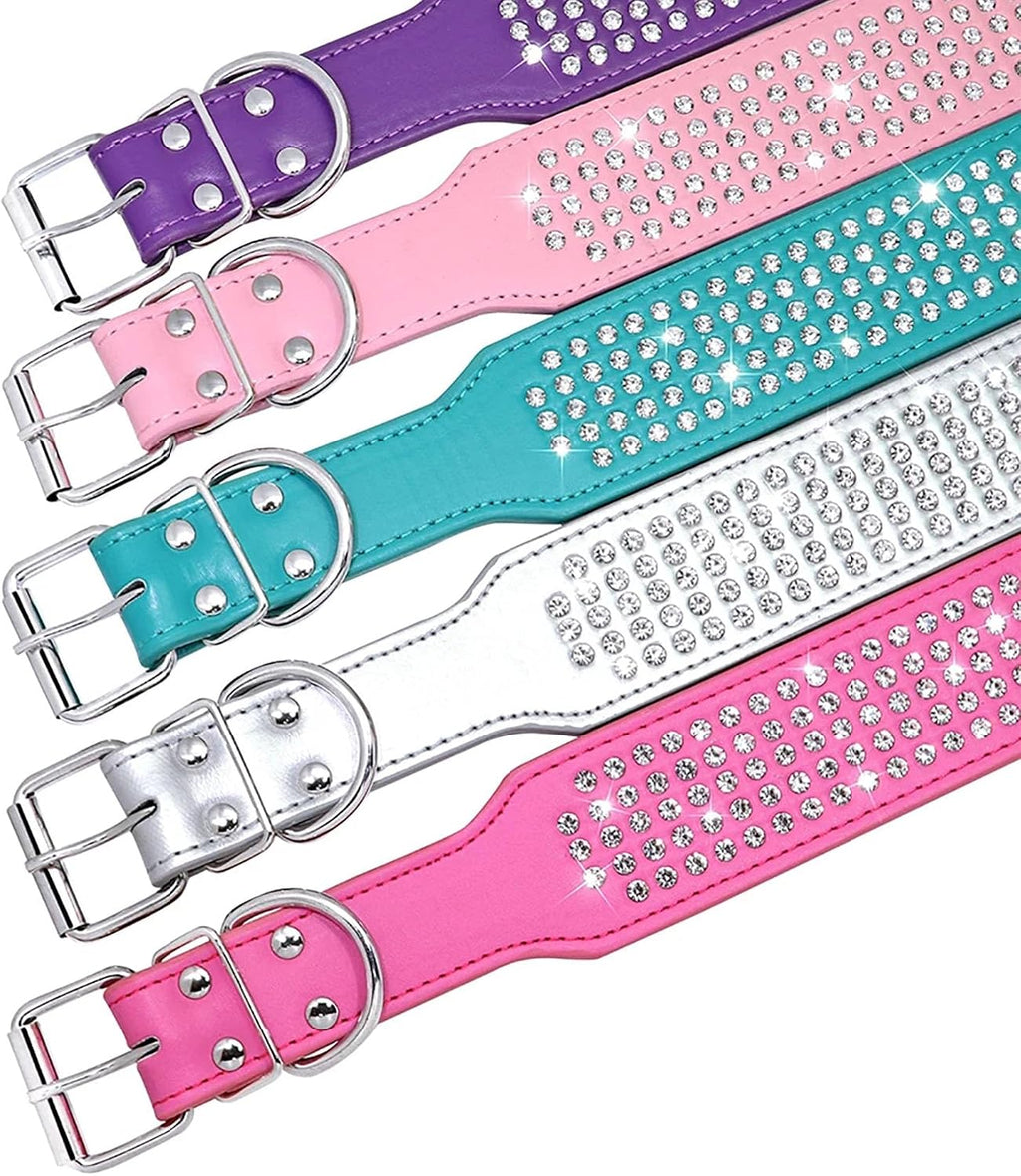 Rhinestones Dog Collars-2" Wide Crystal Diamonds Studded Collar