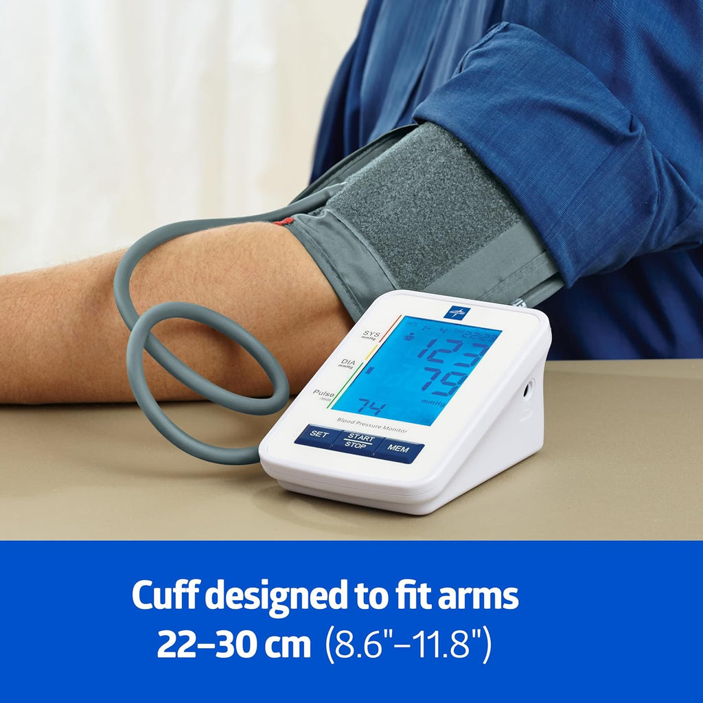 digital Blood Pressure Monitor, Adult Upper Arm Cuff, Digital LCD Display, Stores Up To 90 Readings, Batteries