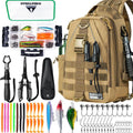 Fishing Tackle Backpack with Tackle Boxes Rod Holder Fishing Bag | Waterproof Fishing Tackle Bag with Lip Gripper