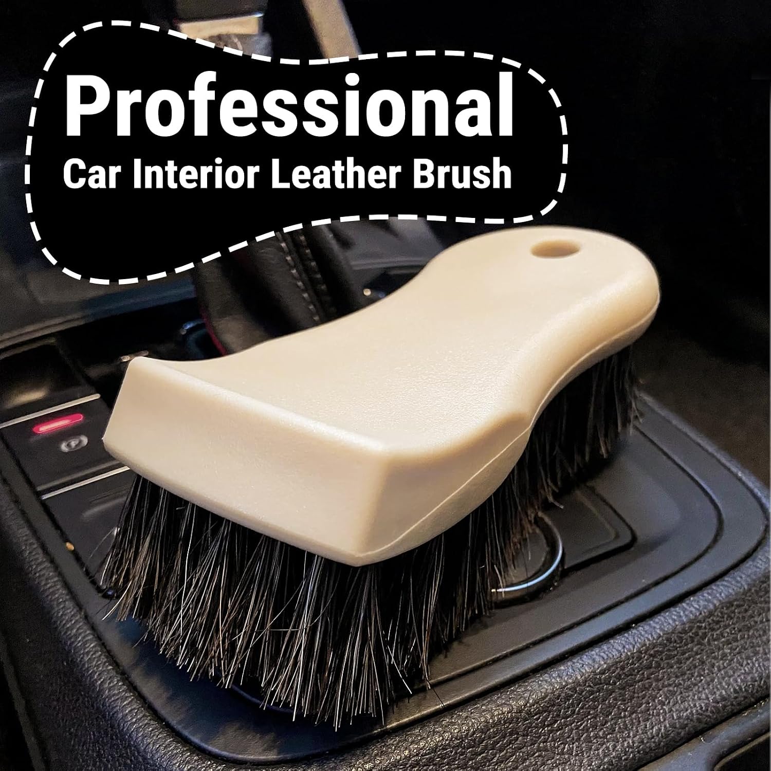 Long Bristle Horse Hair Brush for Leather, Versatile Leather Cleaning Brush for Car Interior Seat, Carpet