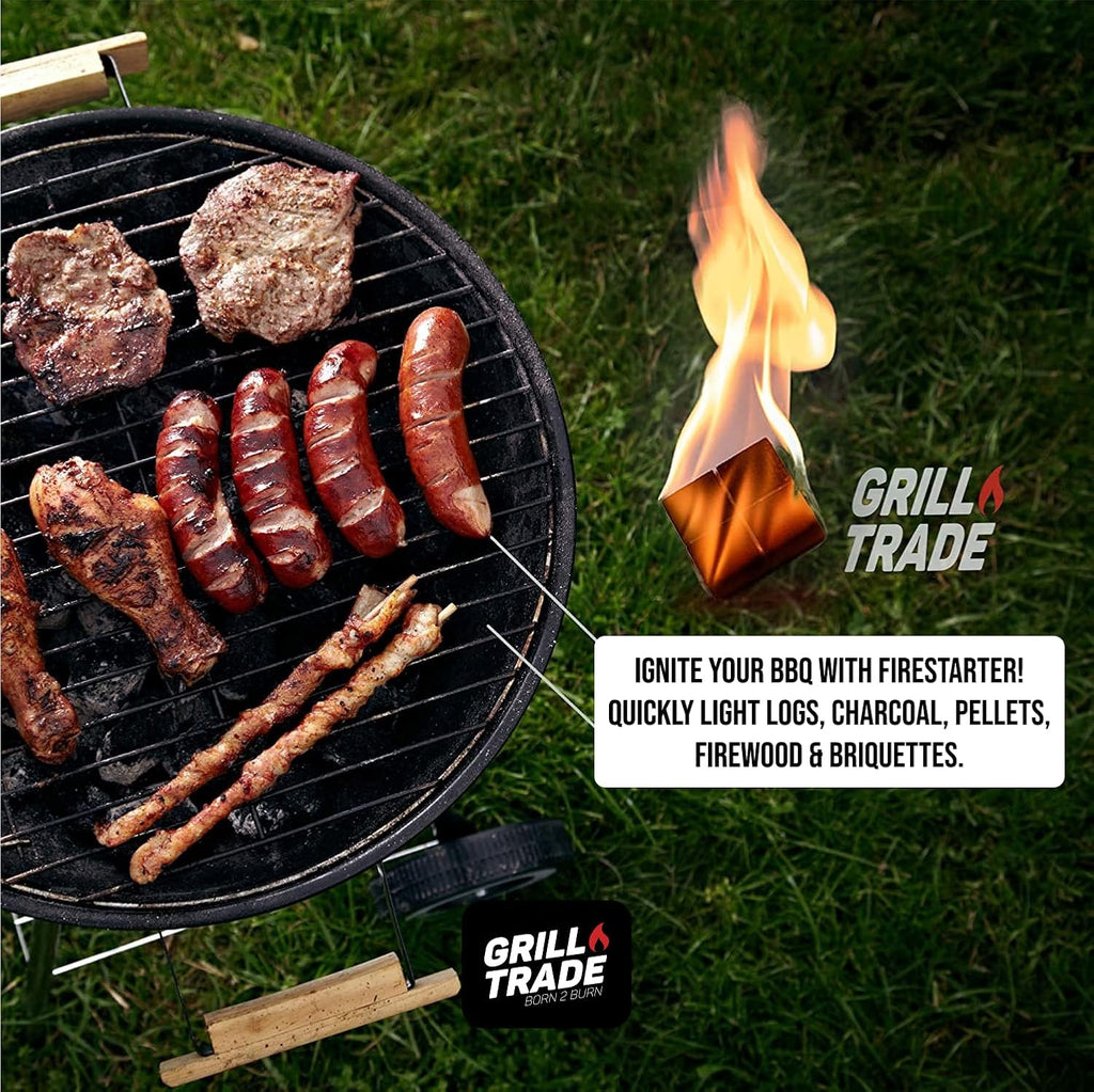 Fire Starter Squares 144, Easy Burn Your BBQ Grill, Camping Fire, Wood Stove, Smoker Pellets, Lump Charcoal