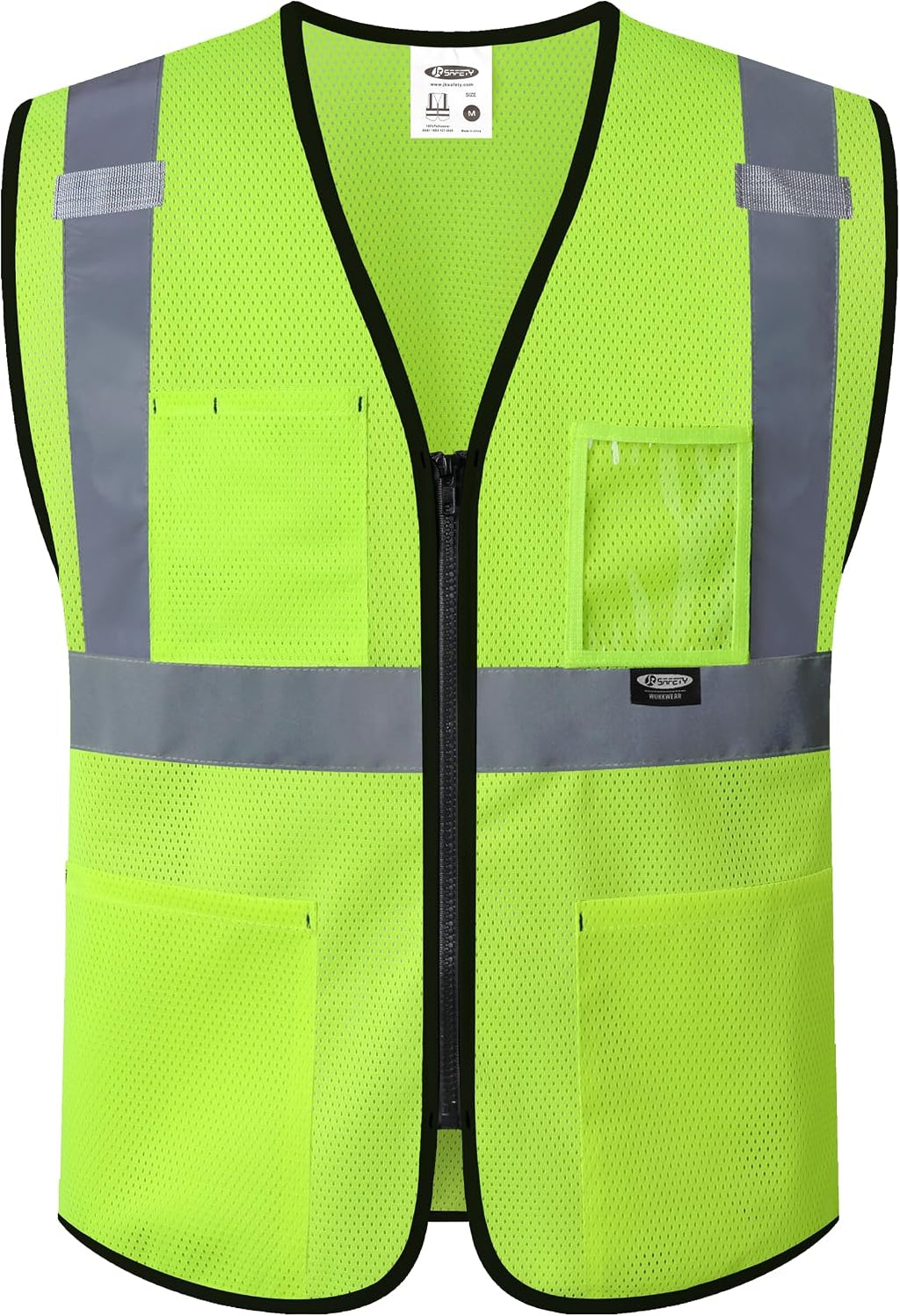 Safety Vest for men women Hi Vis Vest with Pockets and Zipper High Visibility Meet ANSI Standard（BX310